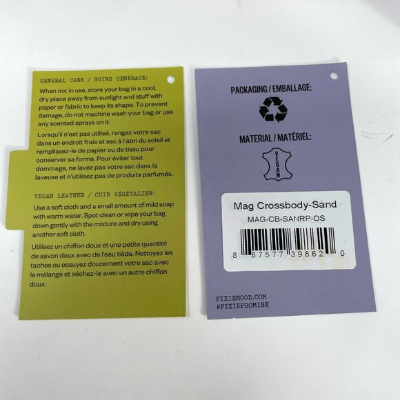 Pixie Mood Mag 10.25 x 11 Vegan Leather Crossbody Bag, Sand Color (flaws) - Picture 7 of 14